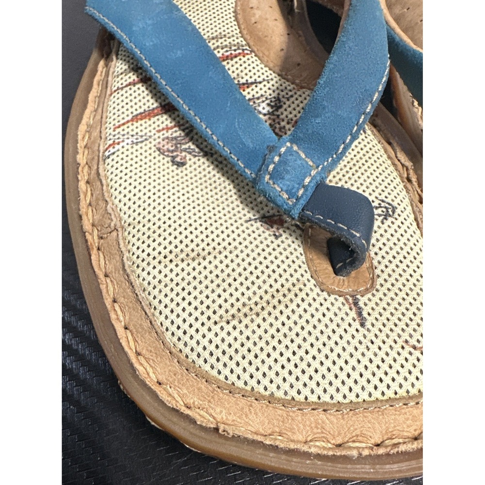 Born Bora Original Palm Tree Turquoise Thong Flip-Flops Women's Sz 9/40.5 EUC - Picture 4 of 6